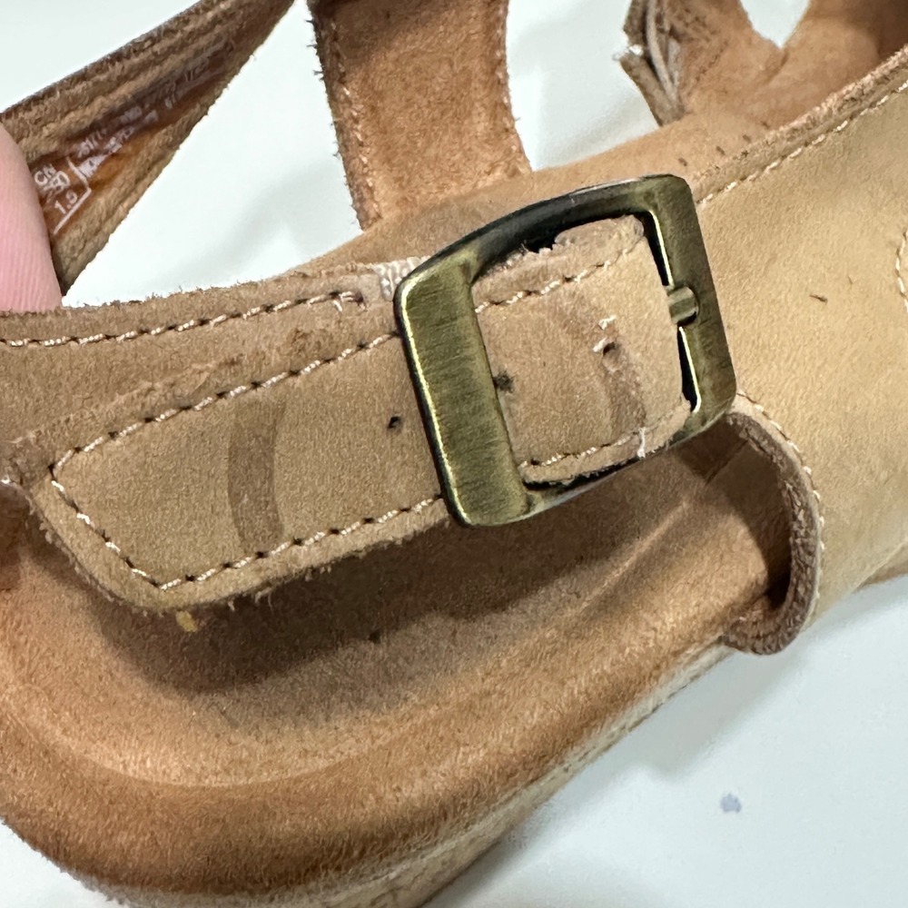 Clarks Womens Eleri Rae Leather Criss Cross Shoes Size 9 Cork Wedge Heel Sandals - Picture 11 of 13